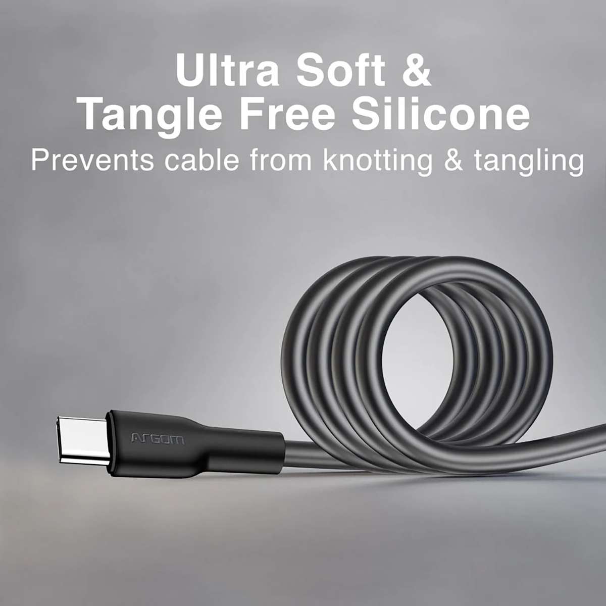 Cable De Carga Rápida Type-C Argomtech ARG-CB-0070BK 65W 3.3A 1.8 Metros Negro